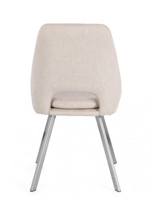Set 2 Sedie Tessuto Grigio Moderno da Interno - GRIFFIN Colore: Beige