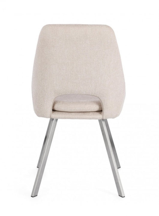 Set 2 Sedie Tessuto Grigio Moderno da Interno - GRIFFIN Colore: Beige