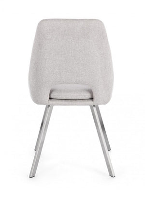 Set 2 Sedie Tessuto Grigio Moderno da Interno - GRIFFIN Colore: Grigio