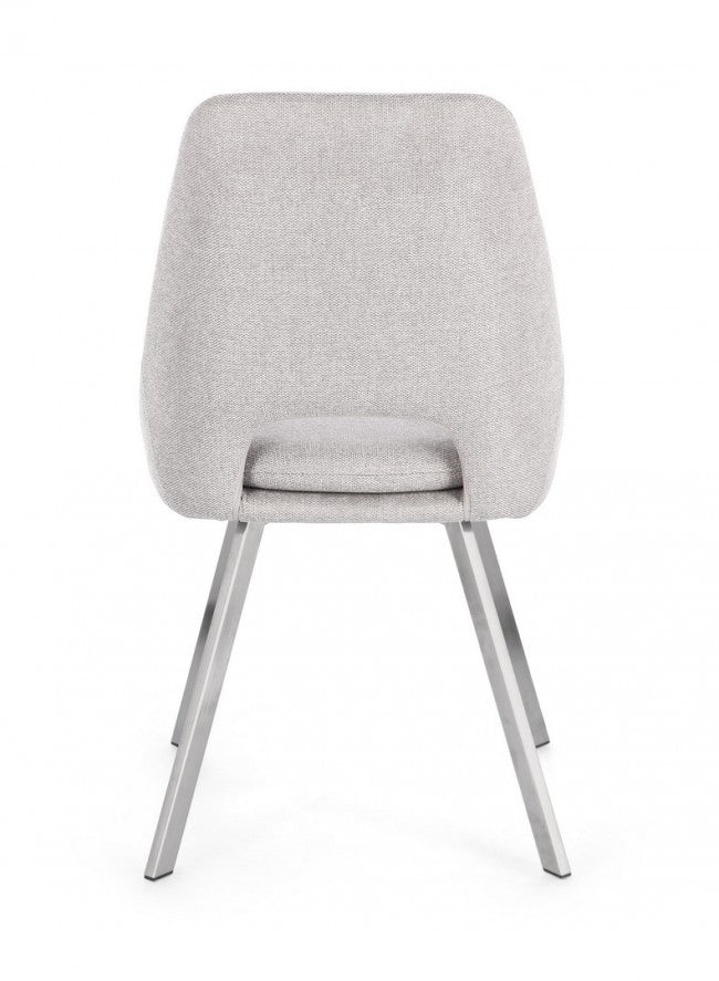 Set 2 Sedie Tessuto Grigio Moderno da Interno - GRIFFIN Colore: Grigio