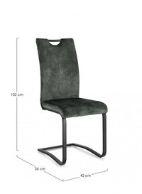 Set 4 Sedie Velluto Bianco Moderno da Interno - AIMEE Colore: Verde Scuro