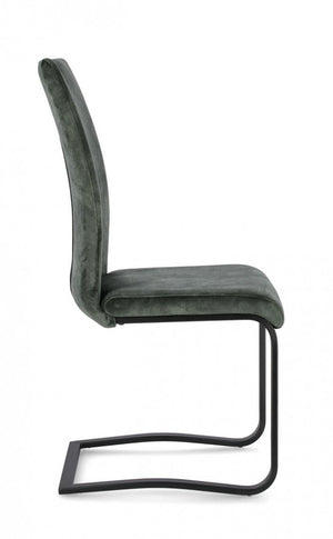 Set 4 Sedie Velluto Bianco Moderno da Interno - AIMEE Colore: Verde Scuro