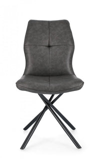 Set 2 Sedie Ecopelle Nera Moderna da Interno - SOPHIA Colore: Nero