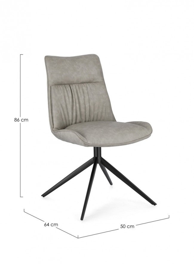 Set 2 Sedie Ecopelle Tortora Moderna da Interno - ARIA Colore: Tortora