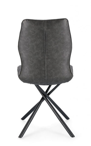 Set 2 Sedie Ecopelle Nera Moderna da Interno - SOPHIA Colore: Nero