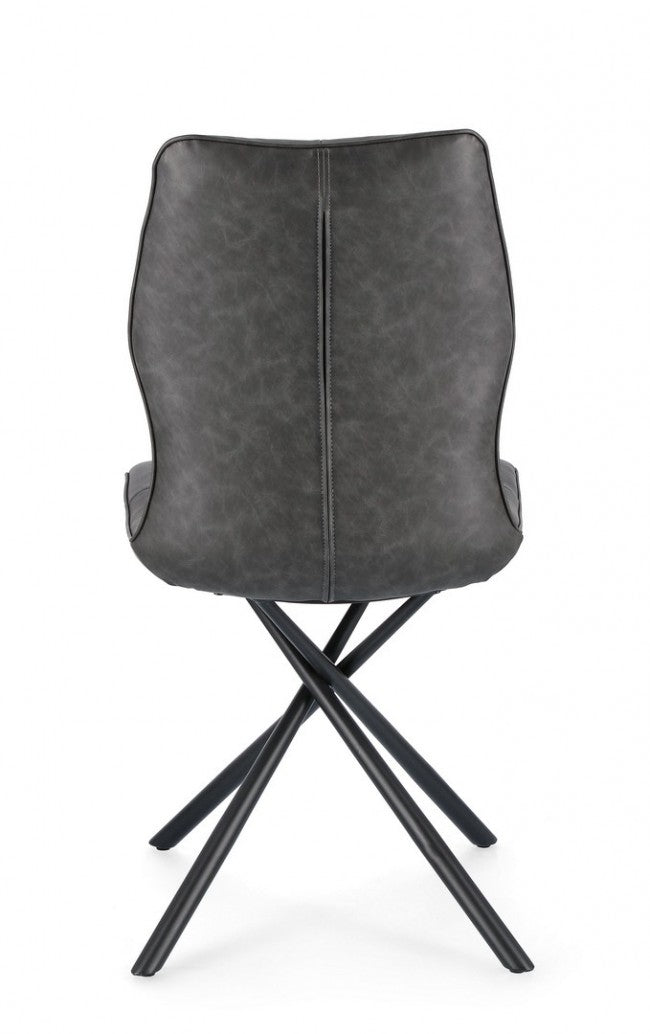 Set 2 Sedie Ecopelle Nera Moderna da Interno - SOPHIA Colore: Nero