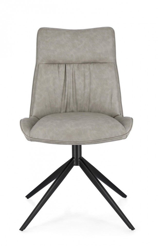 Set 2 Sedie Ecopelle Tortora Moderna da Interno - ARIA Colore: Tortora