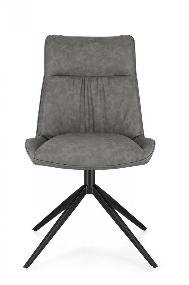 Set 2 Sedie Ecopelle Tortora Moderna da Interno - ARIA Colore: Grigio