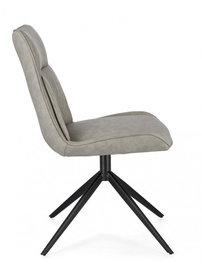 Set 2 Sedie Ecopelle Tortora Moderna da Interno - ARIA Colore: Tortora