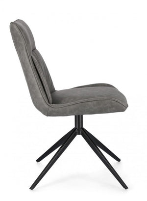 Set 2 Sedie Ecopelle Tortora Moderna da Interno - ARIA Colore: Grigio