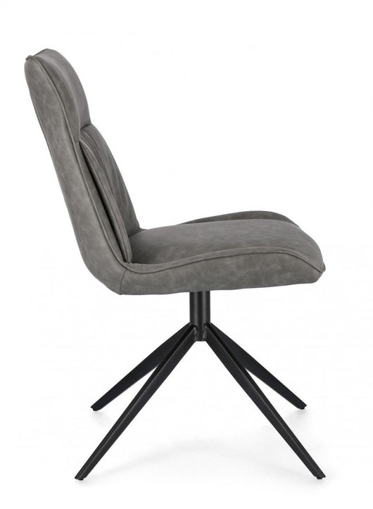 Set 2 Sedie Ecopelle Tortora Moderna da Interno - ARIA Colore: Grigio