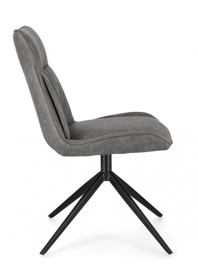 Set 2 Sedie Ecopelle Tortora Moderna da Interno - ARIA Colore: Grigio