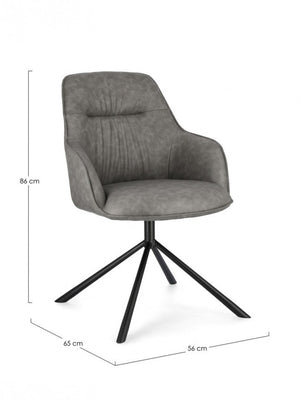 Set 2 Poltrone in Ecopelle Nera Moderna da Interno - EFFORTLESS Colore: Grigio