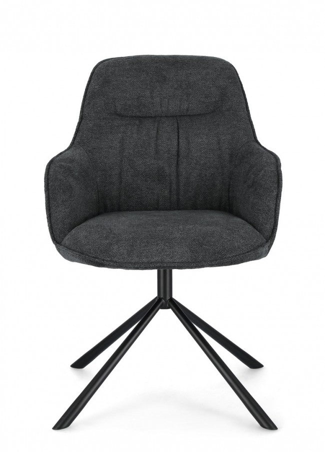 Set 2 Poltrone in Ecopelle Nera Moderna da Interno - EFFORTLESS Colore: Nero