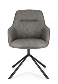 Set 2 Poltrone in Ecopelle Nera Moderna da Interno - EFFORTLESS Colore: Grigio