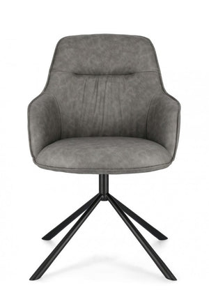 Set 2 Poltrone in Ecopelle Nera Moderna da Interno - EFFORTLESS Colore: Grigio