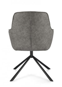 Set 2 Poltrone in Ecopelle Nera Moderna da Interno - EFFORTLESS Colore: Grigio