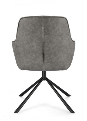 Set 2 Poltrone in Ecopelle Nera Moderna da Interno - EFFORTLESS Colore: Grigio