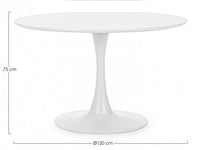 Tavolo Legno Nero Moderno da Interno 120 cm - CLEO Colore: Bianco