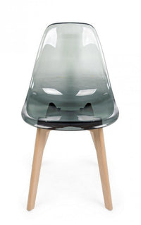 Set 4 Sedie Resina Grigia Moderna da Interno - TALIA Colore: Grigio