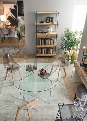 Set 4 Sedie Resina Grigia Moderna da Interno - TALIA Colore: Grigio