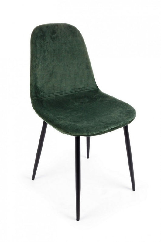 Set 4 Sedie Velluto Verde Moderne da Interno - STRUCTURE Colore: Verde