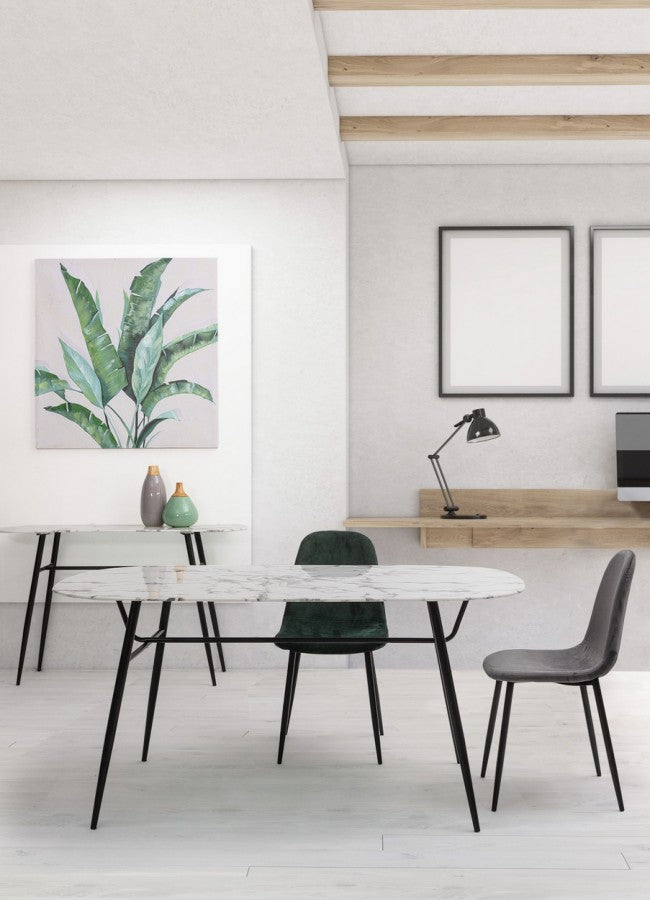 Set 4 Sedie Velluto Verde Moderne da Interno - STRUCTURE Colore: Grigio