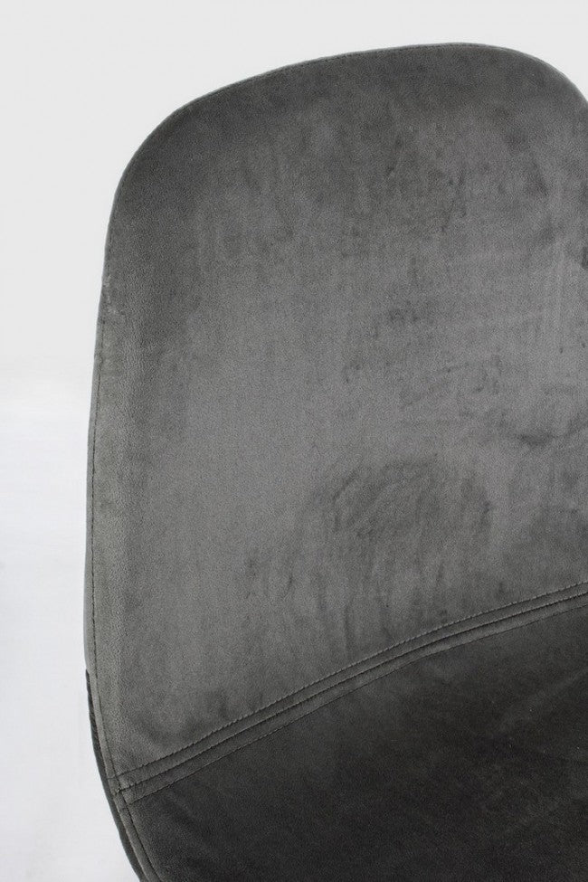 Set 2 Sgabelli Bar Velluto Grigio Moderno da Interno - STRUCTURE Colore: Grigio