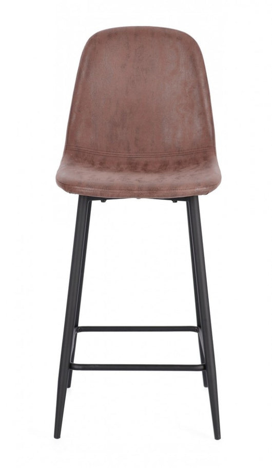 Set 2 Sgabelli Cucina Ecopelle Marrone Moderni da Interni - STRUCTURE Colore: Marrone