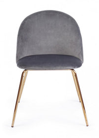 Set 4 Sedie in Velluto Bianco Moderno da Interno - GABRIELLA Colore: Grigio