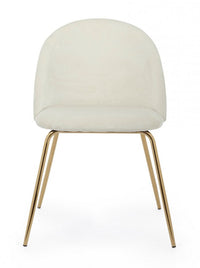 Set 4 Sedie in Velluto Bianco Moderno da Interno - GABRIELLA Colore: Bianco