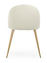 Set 4 Sedie in Velluto Bianco Moderno da Interno - GABRIELLA Colore: Bianco