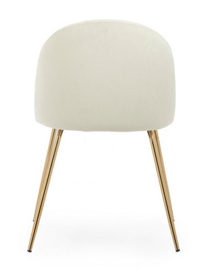 Set 4 Sedie in Velluto Bianco Moderno da Interno - GABRIELLA Colore: Bianco