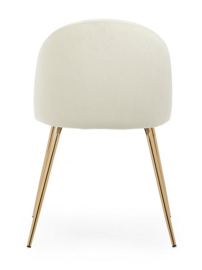 Set 4 Sedie in Velluto Bianco Moderno da Interno - GABRIELLA Colore: Bianco