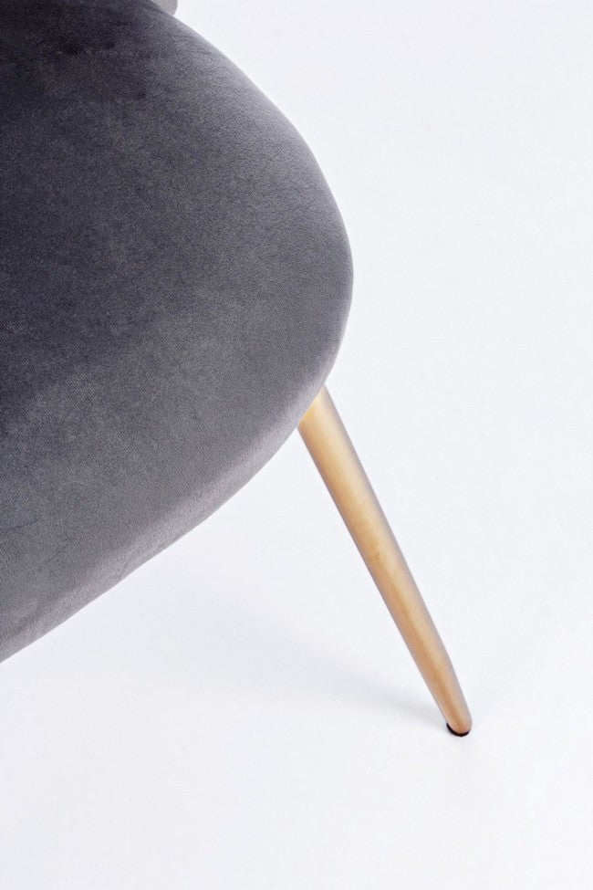 Set 4 Sedie in Velluto Bianco Moderno da Interno - GABRIELLA Colore: Grigio