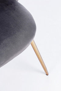 Set 4 Sedie in Velluto Bianco Moderno da Interno - GABRIELLA Colore: Grigio