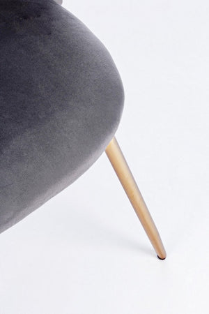 Set 4 Sedie in Velluto Bianco Moderno da Interno - GABRIELLA Colore: Grigio