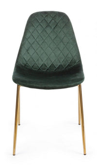 Set 4 Sedie in Velluto Tortora Moderno da Interno - KAYLA Colore: Verde