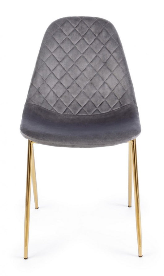 Set 4 Sedie in Velluto Tortora Moderno da Interno - KAYLA Colore: Grigio