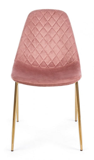 Set 4 Sedie in Velluto Tortora Moderno da Interno - KAYLA Colore: Rosa