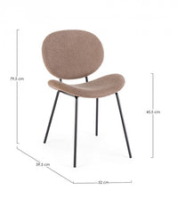 Set 2 Sedie Tessuto Bouclé Marrone Moderno da Interno - VIOLET Colore: Marrone