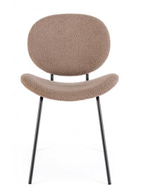 Set 2 Sedie Tessuto Bouclé Marrone Moderno da Interno - VIOLET Colore: Marrone