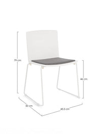 Set 4 Sedie Resina Verde Moderne da Interno - AMARA Colore: Bianco