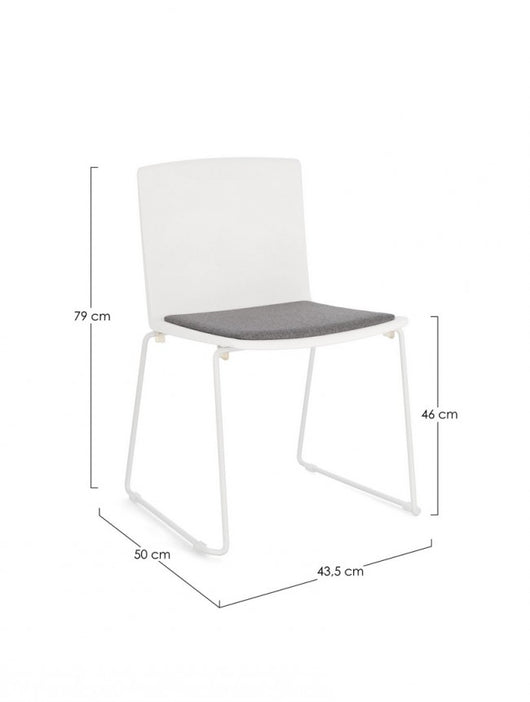 Set 4 Sedie Resina Verde Moderne da Interno - AMARA Colore: Bianco