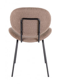 Set 2 Sedie Tessuto Bouclé Marrone Moderno da Interno - VIOLET Colore: Marrone