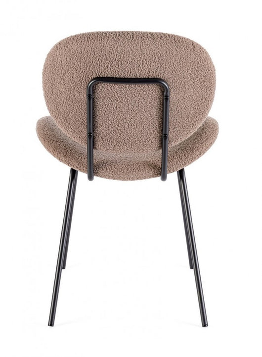 Set 2 Sedie Tessuto Bouclé Marrone Moderno da Interno - VIOLET Colore: Marrone