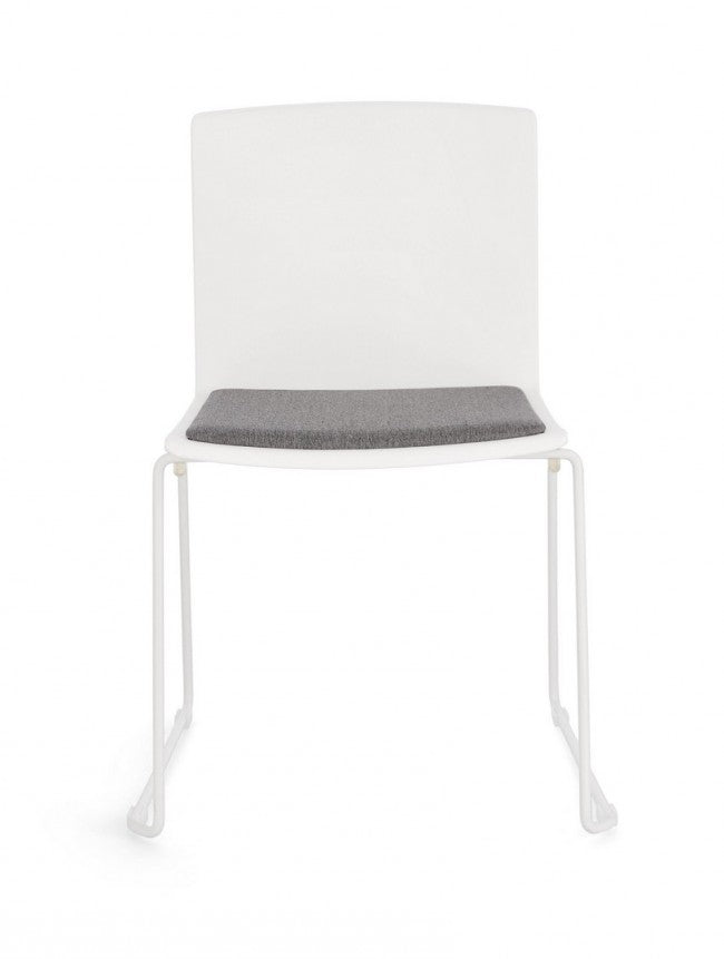 Set 4 Sedie Resina Verde Moderne da Interno - AMARA Colore: Bianco