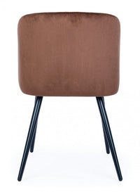 Set 2 Sedie in Velluto Bianco Moderno da Interno - FELICIA Colore: Marrone