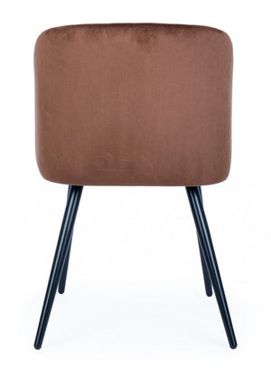 Set 2 Sedie in Velluto Bianco Moderno da Interno - FELICIA Colore: Marrone