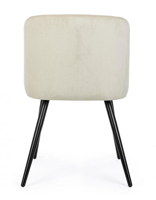 Set 2 Sedie in Velluto Bianco Moderno da Interno - FELICIA Colore: Bianco